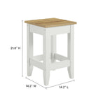 Modway - Garland 3 pièces Îlot de cuisine et ensemble de tabouret, Chêne Blanc-Tabourets carrés
