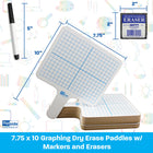 Flipside Products Lot de 12 tablettes graphiques rectangulaires effaçables à sec double face, stylos et gommes-5