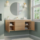 Modway - Render Fixation murale de 48" Vanette de salle de bain - Oak White-Tiroirs à extension complète