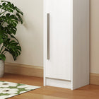 HOMCOM - Armoire de rangement de salle de bain haute avec trois étagères réglables - blanc-Fabriquée en panneau de particules solide avec revêtement en mélamine 