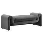 Modway - Waverly Performance Velvet Banc - Gris-Établi moderne unique