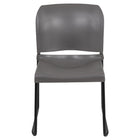 Flash Furniture - Chaise empilable grise de la série HERCULES d’une dossier complet avec base traîneau enduite de poudre noire-Patins glisseurs en plastique protecteurs de plancher