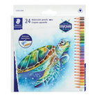 Staedtler - Crayon pour aquarelle triangulaire - assorti - Paquet de 24-Utilisez humide
ou sec pour différents effets