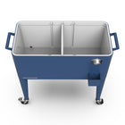 Permasteel - Glacière de patio rétro 80 pintes sur roulettes avec séparateur - bleu marine-Le bouchon de drainage permet de vider facilement la glace fondue et l’excès d’eau.