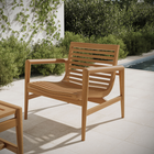 Modway - Hayden Terrasse extérieure Bois de teck Fauteuil - Naturel-Lattes de bois courbes
