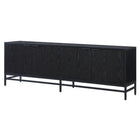 Hudson&Canal - Meuble TV Campello pour téléviseurs jusqu'à 78" - Grain noir-Le dessus a une capacité de poids de 75 lb, la zone de stockage intérieure peut contenir 35 lb sur chaque étagère