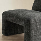 Modway - Amita Chenille Rembourré Chaise d’accent - Noir de carbone-Cadre en bois massif