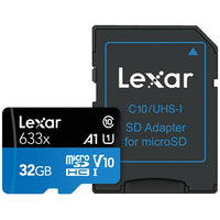 Lexar - Carte mémoire Micro SDXC 633X CL10, 32 Go-Micro SDXC