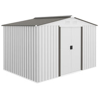 Outsunny - abri de jardin 9 pi x 6 pi avec kit de fondation-Grand espace intérieur pour ranger des outils, un vélo, des outils de jardin, du matériel d'entretien de pelouse et plus encore
