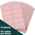 JAM Paper Étiquettes postales, 4 x 2 po, rose bébé, 10 par page, 240 par paquet-Taille : 4 x 2 po