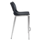 Zuo - Ace Tabouret de comptoir - Noir/Silver - Ensemble de 2-Dimensions: 22,4 po L x 20,1 po L x 37,2 po H