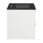 Modway - Daybreak 24" Vanette de salle de bain - Blanc Noir-Trous de robinet centraux 8"