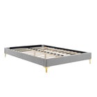 Modway - Sutton Performance Velvet Cadre de lit simple, Gris clair-Cadre de lit simple