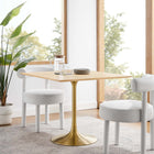 Modway - Lippa 36 po Carré Bois Table à manger, Or Naturel-Bords biseautés