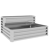 Outsunny - jardinière surélevée à 2 niveaux - 47 po x 40 po x 23 po - argent-Conception surélevée à 2 niveaux offrant un espace généreux pour les fleurs, herbes ou légumes 