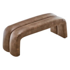 Modway - Dax Cuir végane de 50,5" Rembourré Banc d’accent - Brown-Coussinets de pied non marqués