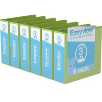 Davis Group Super offre Easyview, Reliure View à anneaux ronds 3 po, personnalisable, paquet de 6 - Vert Lime-3 Reliure À Anneaux