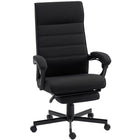 Vinsetto - Fauteuil de bureau pivotant à haut dossier inclinable avec repose-pieds et accoudoirs rembourrés - noir-Le dossier haut incurvé s'adapte à la forme de votre corps