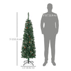 HOMCOM - Sapin de Noël artificiel avec aiguilles de pin et pommes de pin-La conception des sections rend l'arbre rapide et facile à installer 