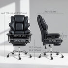 HOMCOM - Fauteuil de bureau rembourré big and tall avec ressort pack - capacité de 400 lbs-S’incline jusqu’à 135° avec un repose-pieds rétractable pour la détente 