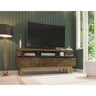 Manhattan Comfort - Meuble TV Yonkers 62,99 po style Mid-Century Modern - Brun Rustique-Recommandé pour un téléviseur jusqu'à 60 pouces