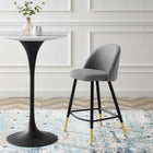 Modway - Cordial Tissu Tabourets de comptoir - Gris clair - Ensemble de 2-Jambes en métal noir mat