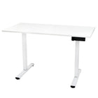 Ezywork - Bureau debout électrique à pièce entière - Cadre blanc / Dessus blanc-Plateau de table en pièce entière