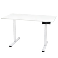 Ezywork - Bureau debout électrique à pièce entière - Cadre blanc / Dessus blanc-Plateau de table en pièce entière