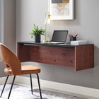 Modway - Kinetic Support mural de 49" Bureau - Black Cherry-Construction en plaques de particules et mélamine