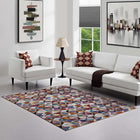 Modway - Arisa Mosaïque hexagonale géométrique Tapis 4 pi l x 6 pi L - Multicolore-Tissage serré à poil bas