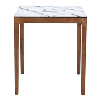 Zuo - Eva Counter Table - Blanc-Plateau en bois d’hévéa imitation marbre