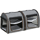 PawHut - 39 po Transport pour Animal de Compagnie Voyage - Gris-Peut être utilisé comme un grand transporteur ou divisé en deux petits transporteurs