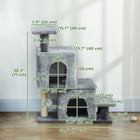 PawHut - Escalier pour chat, escalier pour animal à 4 marches avec poteaux à griffer - gris-Structure robuste avec une large base supportant les chats actifs jusqu'à 13 lb (6 kg) 