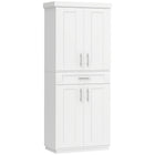 HOMCOM - Armoire de cuisine moderne avec étagères - blanc-Apparence simple adaptée à la plupart des décorations 