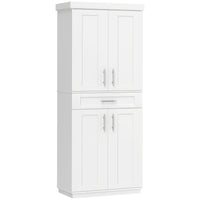 HOMCOM - Armoire de cuisine moderne avec étagères - blanc-Apparence simple adaptée à la plupart des décorations 