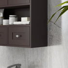 kleankin - Armoire murale de salle de bain avec étagère et tiroirs - brun-Couleur : Marron