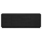 Hudson&Canal - Meuble TV Tullis pour téléviseurs jusqu'à 78" - Grain noir-Une conception de transition accueille des téléviseurs jusqu'à 78 pouces pour votre espace de divertissement