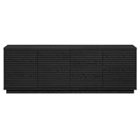 Hudson&Canal - Meuble TV Tullis pour téléviseurs jusqu'à 78" - Grain noir-Une conception de transition accueille des téléviseurs jusqu'à 78 pouces pour votre espace de divertissement