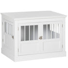 PawHut - meuble caisse pour chien 31 po avec trois portes pour chiens-Conception à double usage servant de meuble et de cage pour animal de compagnie 
