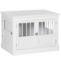 PawHut - meuble caisse pour chien 31 po avec trois portes pour chiens-Conception à double usage servant de meuble et de cage pour animal de compagnie 