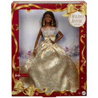 Mattel - Poupée Barbie Joyeux Noël 2025 - cheveux noirs avec une robe argent et or-Brillez comme une étoile avec la poupée Barbie Holiday 2025, représentant l'élégance et les moments festifs de la saison !
