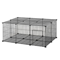 PawHut - Parc pour cochons d’Inde et lapins 22 panneaux avec porte - chaque panneau 14 po L x 18 po H-Convient aux lapins, chinchillas, hérissons, cochons d’Inde et autres animaux de taille similaire 