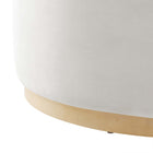 Modway - Tilden Gros velours rond de performance de 38" Rembourré Ottoman - Albâtre naturel-Arrivée entièrement assemblée