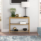 Hudson&Canal - Console Alexis 91 cm (36 po) - Laiton-Nettoyer avec un chiffon doux et sec, sans produits chimiques agressifs ni produits de nettoyage abrasifs