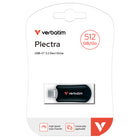 Verbatim - Clé USB-C Plectra 512 Go – Noir-Vitesse de transfert élevée jusqu'à 100 Mo par seconde