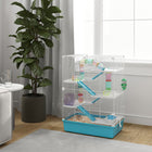 PawHut - Cage pour Hamster 6 Niveaux 32 po avec Tunnels et Tubes - Bleu Clair-Comprend divers accessoires tels que des rampes, des perchoirs et une cabane confortable