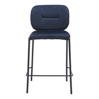 Zuo - Plat Tabouret de comptoir - Blue - Ensemble de 2-Empilable pour un rangement peu encombrant