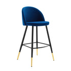 Modway - Cordial Performance Velvet Tabourets de bar - Marine - Ensemble de 2-Capsules de pied non marquées