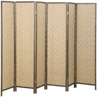 HOMCOM - Paravent autoportant tressé à la main 6 panneaux pour chambre - brun-Offre de l'intimité tout en laissant passer la lumière et l'air grâce à son tissage unique.
