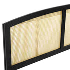 Modway - Halcyon Canne Tête de lit King, Noir-Construction en échouc et rotin